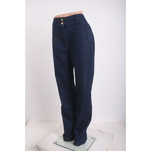 Triarchy Womens High Waisted Button Jeans Medium Indigo Sz US 6 EU 28 New - Picture 3 of 8